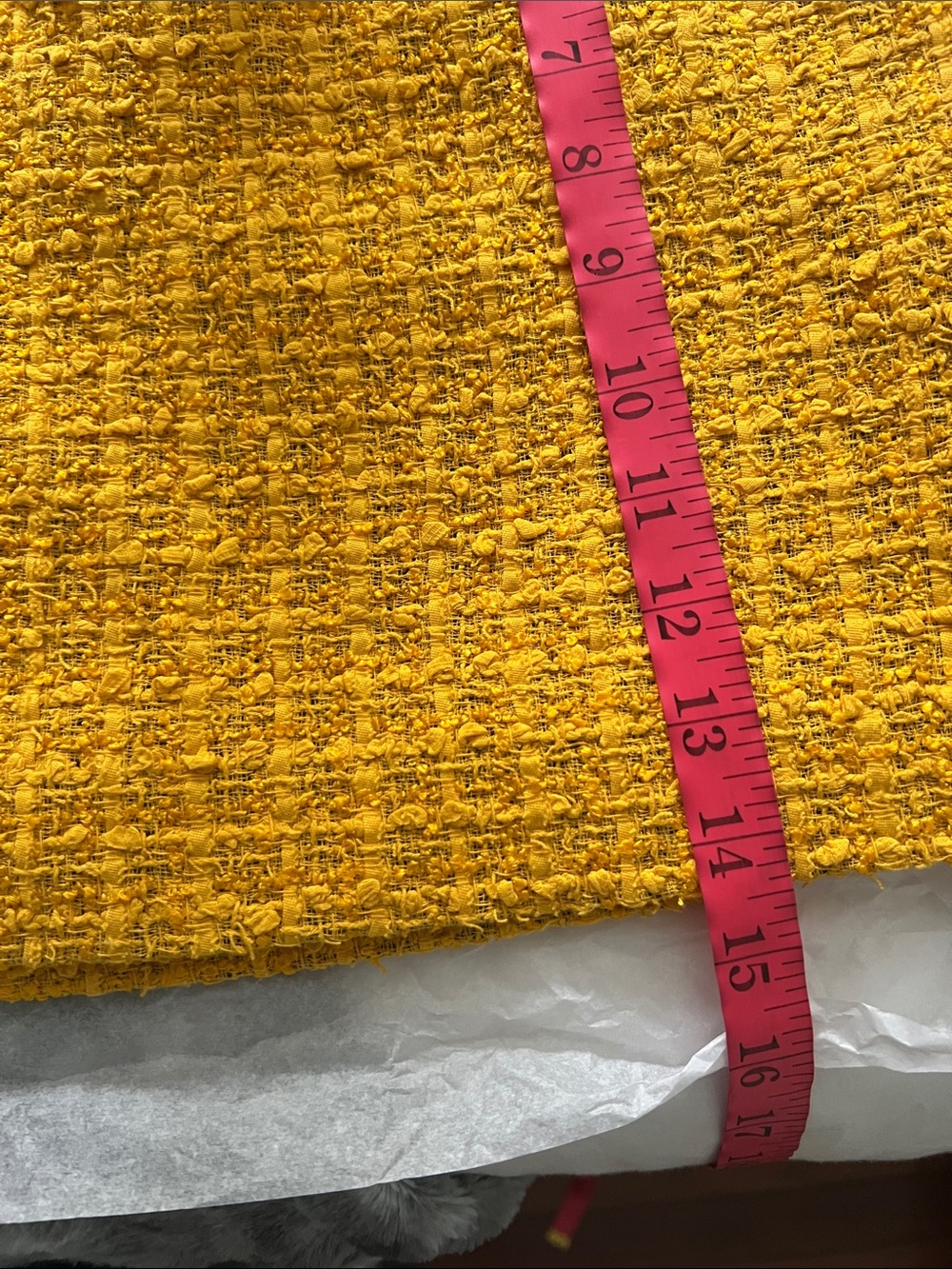 GUCCI Mustard Tweed Mini Skirt with Black Horsebit Waist - Picture 12 of 12